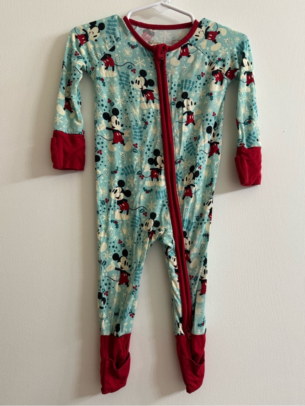 Little Sleepies Disney Mickey Mouse Holiday Onesie